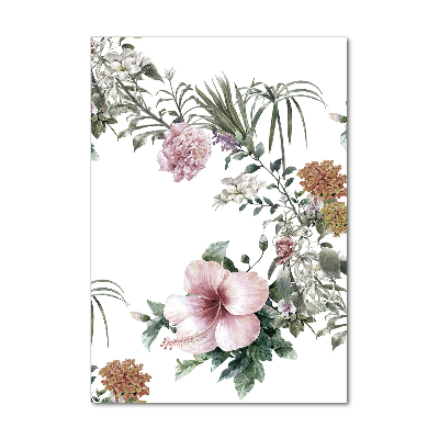 Tableau photo sur verre Les fleurs tropicales