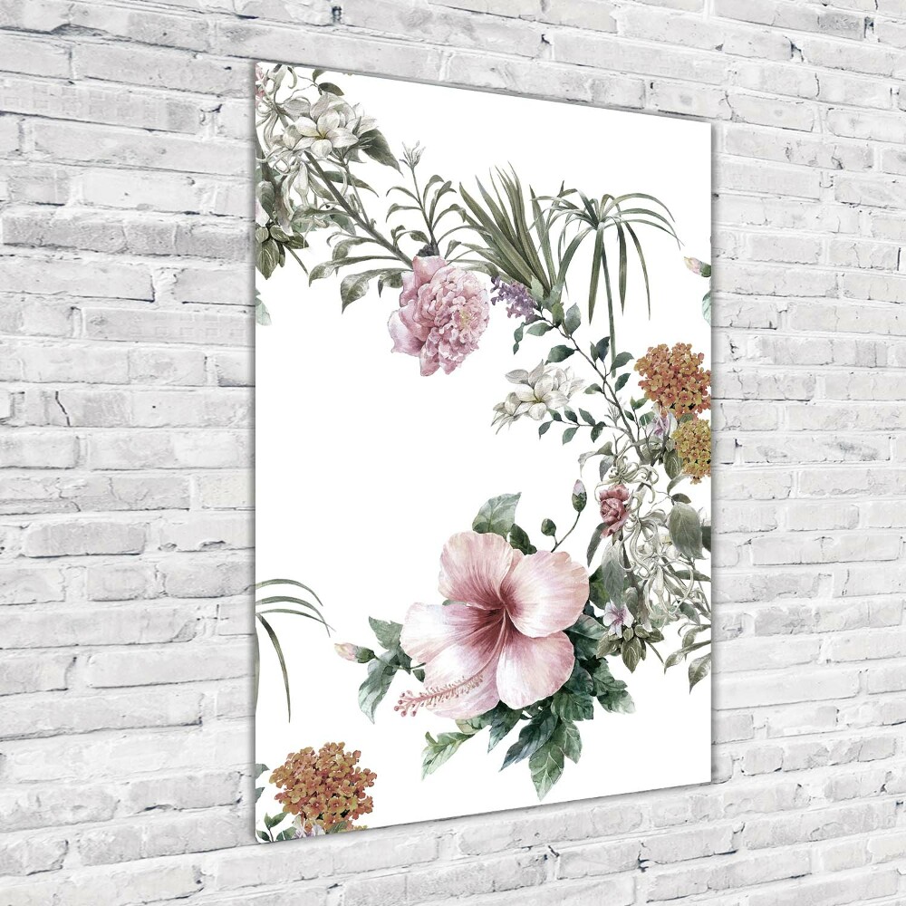 Tableau photo sur verre Les fleurs tropicales