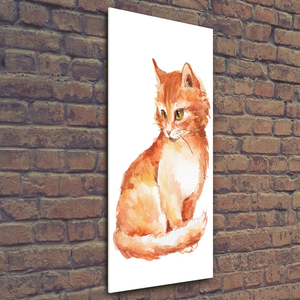 Tableau photo sur verre Chat rouge