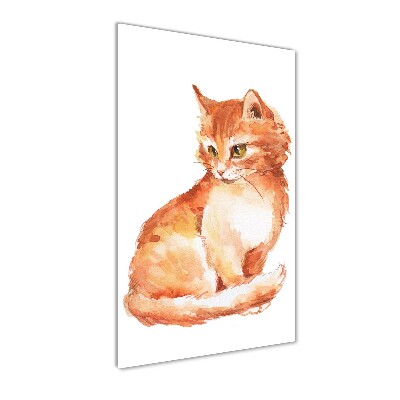 Tableau photo sur verre Chat rouge