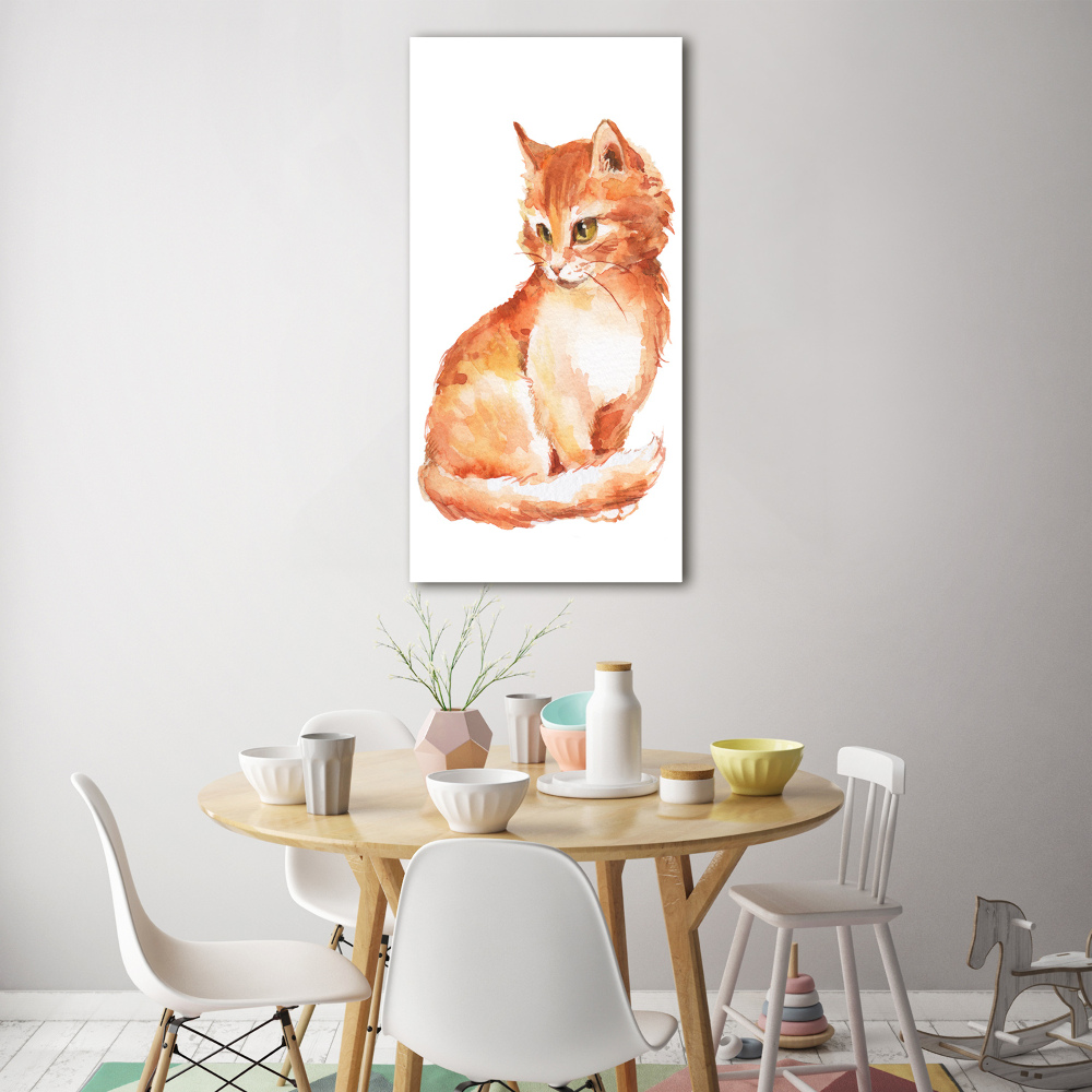 Tableau photo sur verre Chat rouge