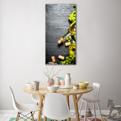 Tableau imprimé sur verre Raisins et vin