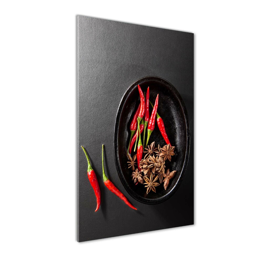 Tableau photo sur verre Piments