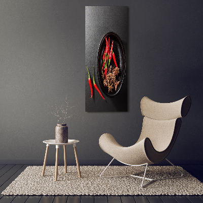 Tableau photo sur verre Piments