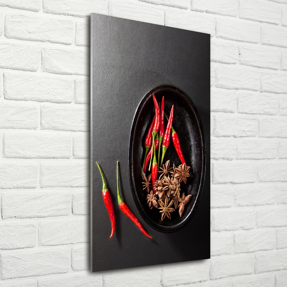 Tableau photo sur verre Piments