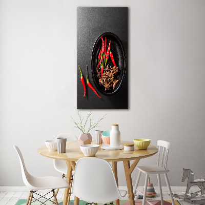 Tableau photo sur verre Piments