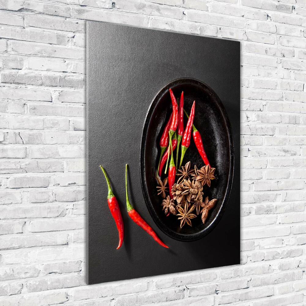 Tableau photo sur verre Piments