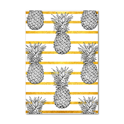 Tableau en verre Ananas rayés