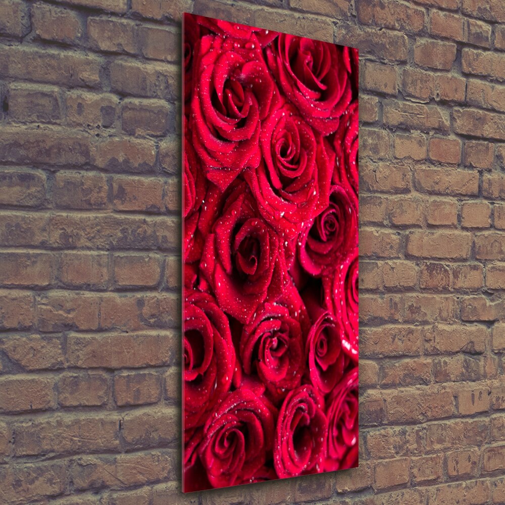 Tableau en verre Roses rouges