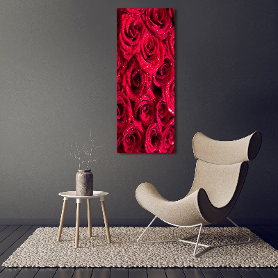 Tableau en verre Roses rouges