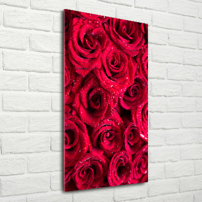 Tableau en verre Roses rouges