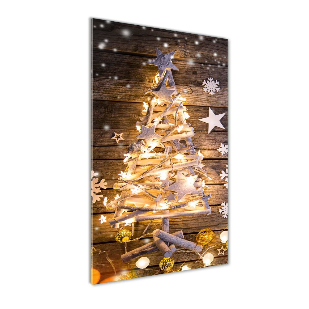 Tableau sur verre Arbre de Noël lumineux