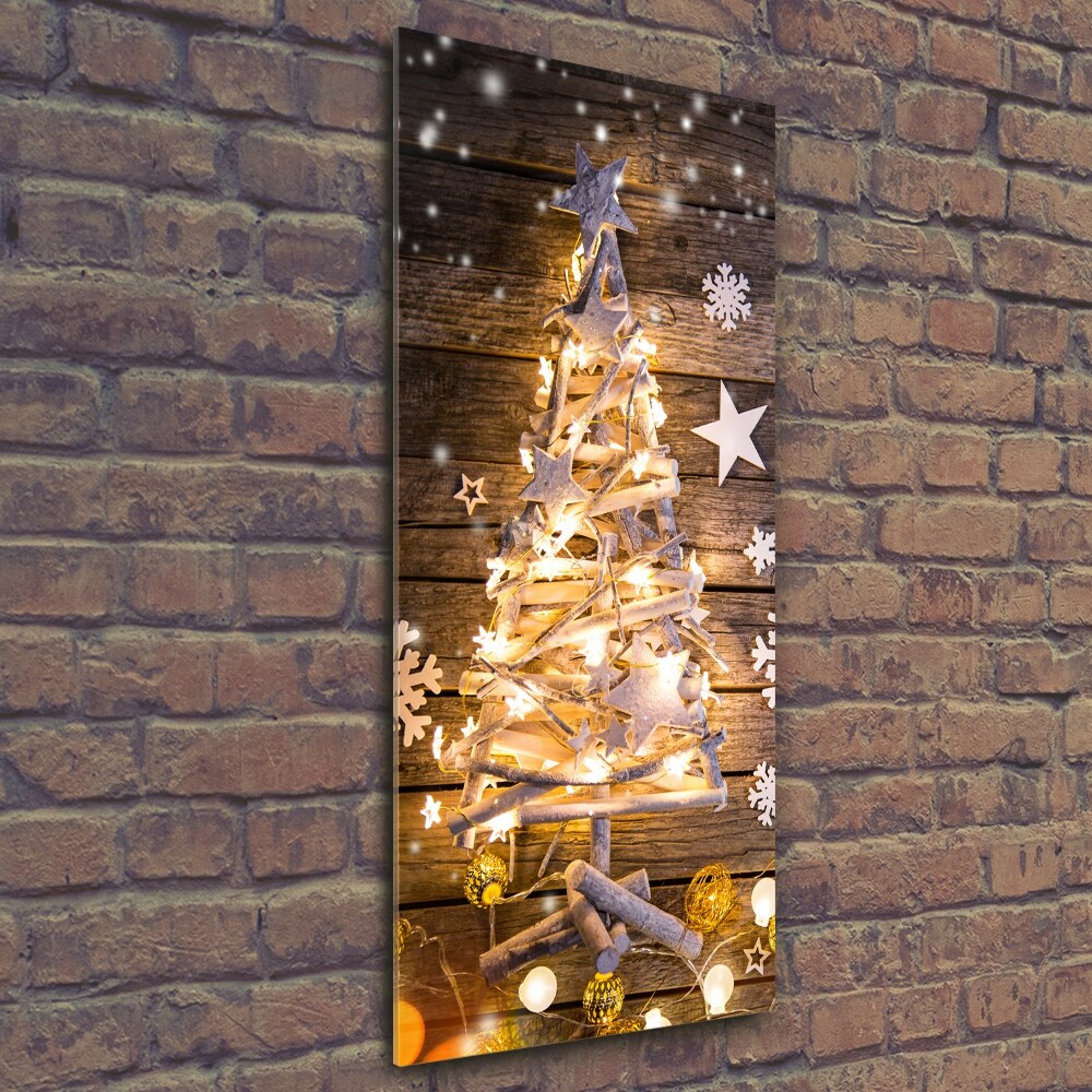 Tableau sur verre Arbre de Noël lumineux