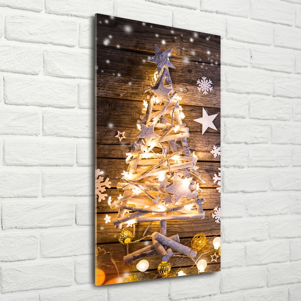 Tableau sur verre Arbre de Noël lumineux