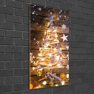 Tableau sur verre Arbre de Noël lumineux