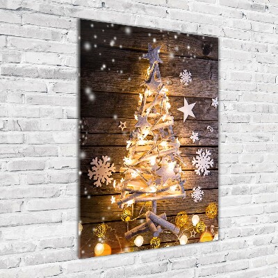 Tableau sur verre Arbre de Noël lumineux