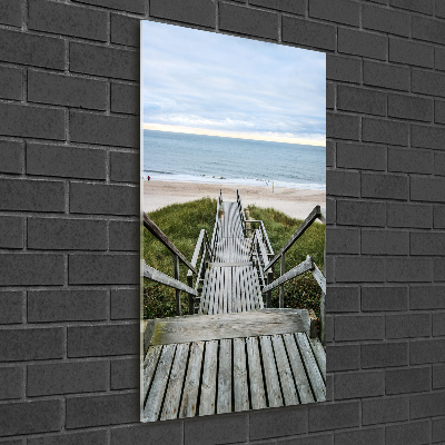 Tableau en verre Chemin vers la plage