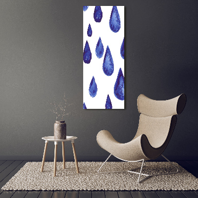 Tableau photo sur verre Gouttes bleues