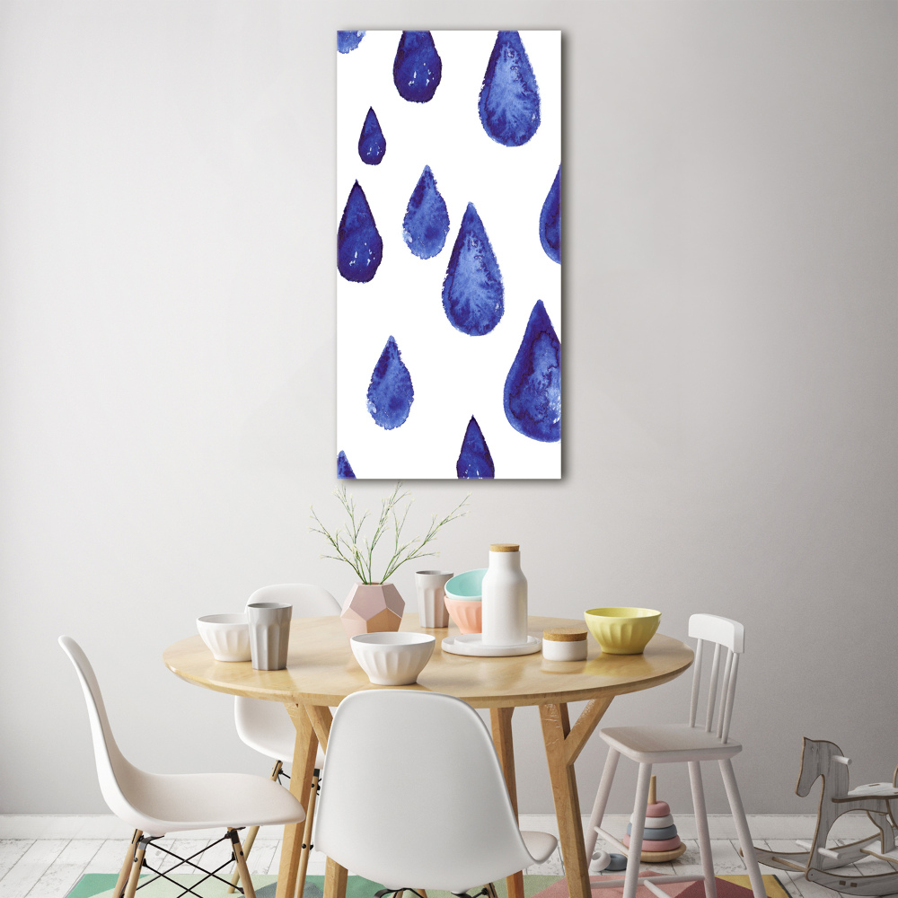 Tableau photo sur verre Gouttes bleues