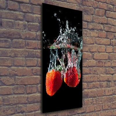 Tableau sur verre Fraises sous l'eau