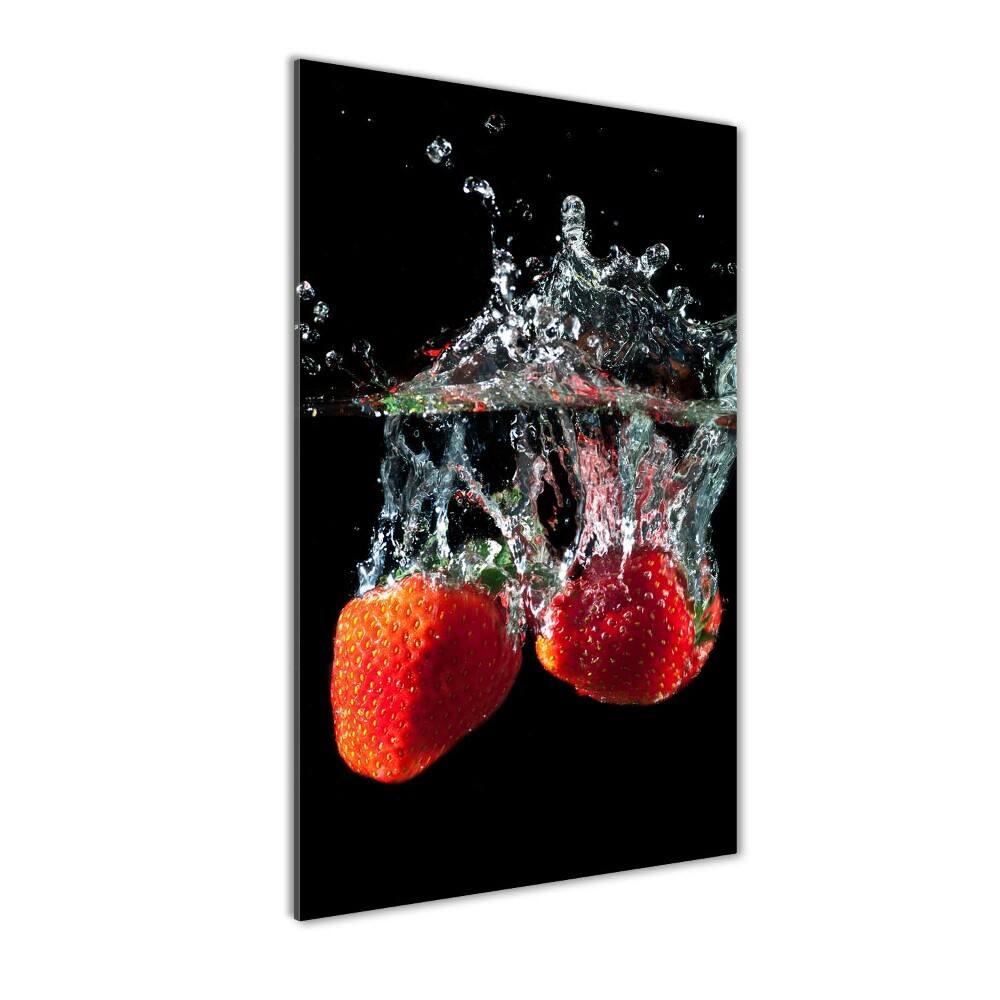 Tableau sur verre Fraises sous l'eau