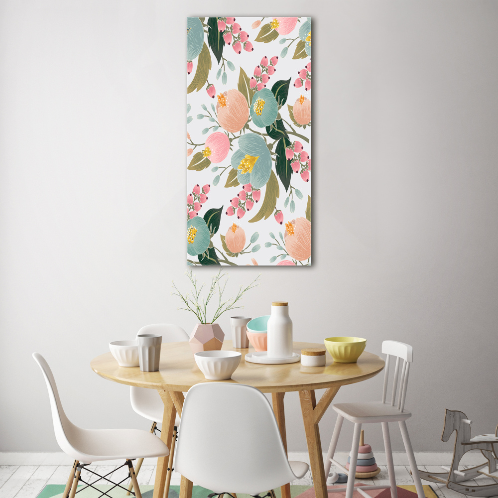 Tableau sur verre Fleurs de printemps