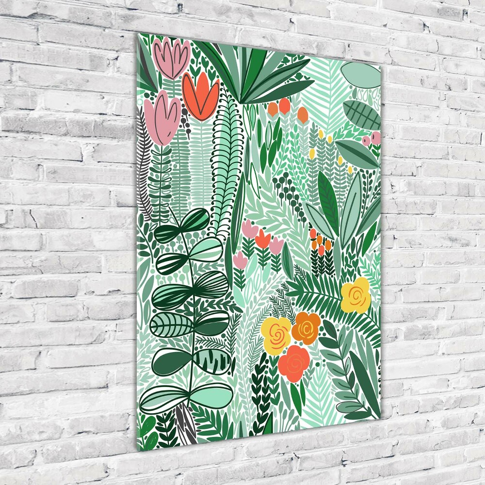 Tableau verre imprimé Les fleurs tropicales