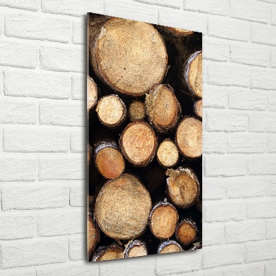 Tableau sur verre Rondins de bois