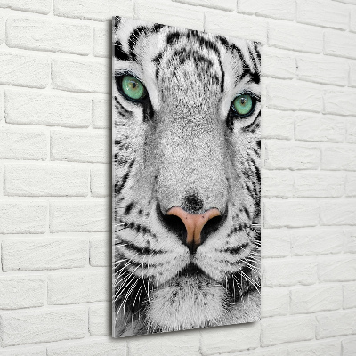 Tableau photo sur verre Tigre blanc