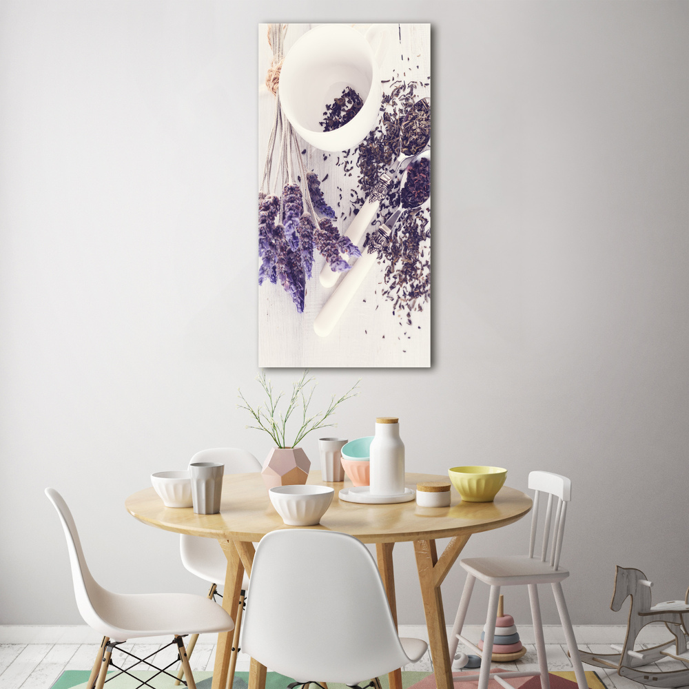 Tableau sur verre Infusion de lavande