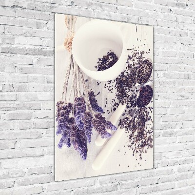 Tableau sur verre Infusion de lavande