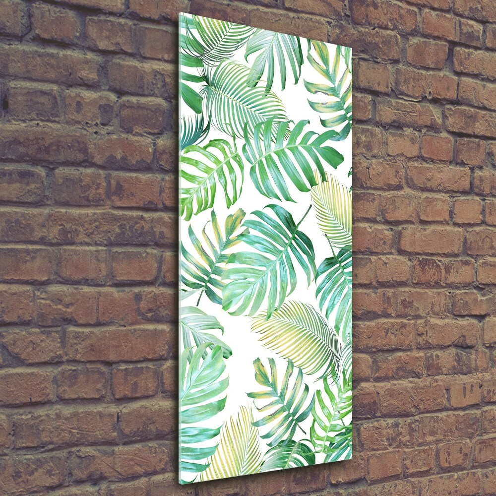 Tableau verre imprimé Feuilles tropicales peinte