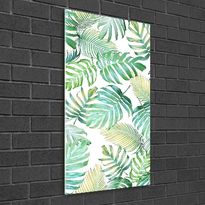 Tableau verre imprimé Feuilles tropicales peinte