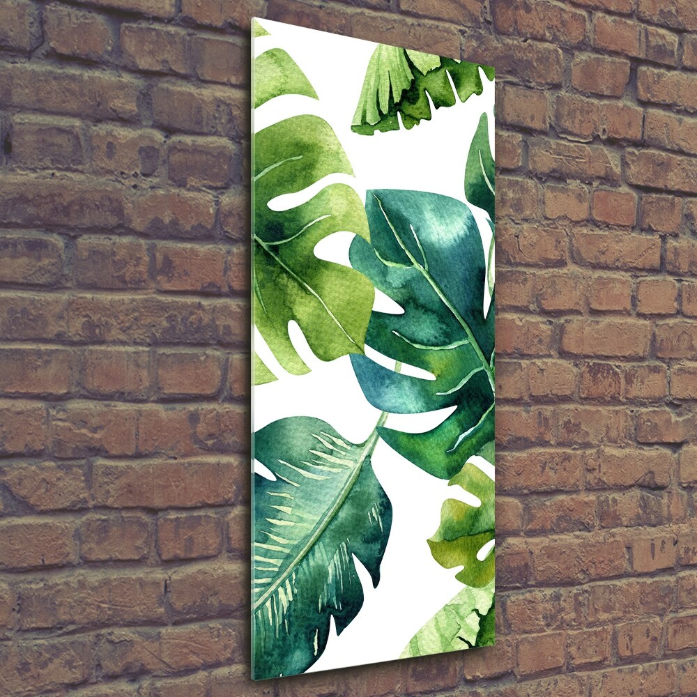 Tableau en verre Feuilles tropicales peinte