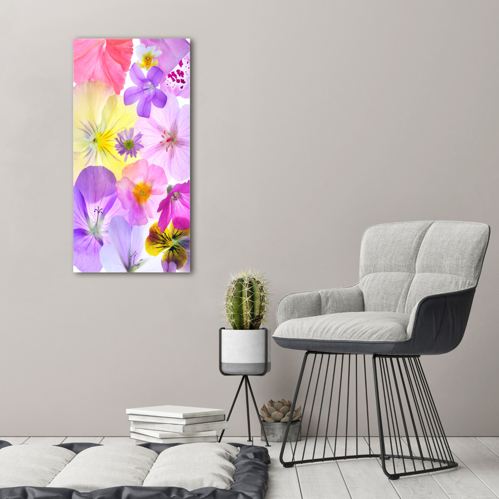 Tableau sur verre Fleurs colorées