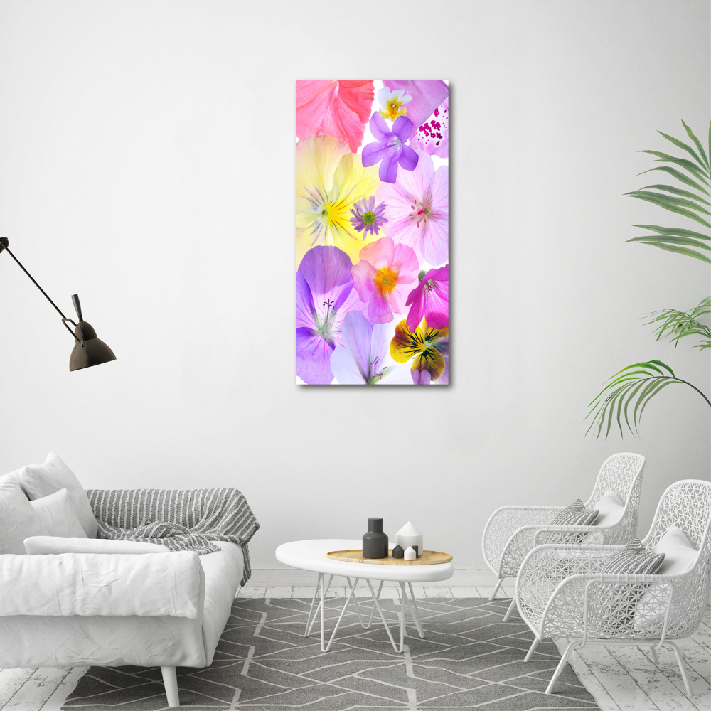 Tableau sur verre Fleurs colorées