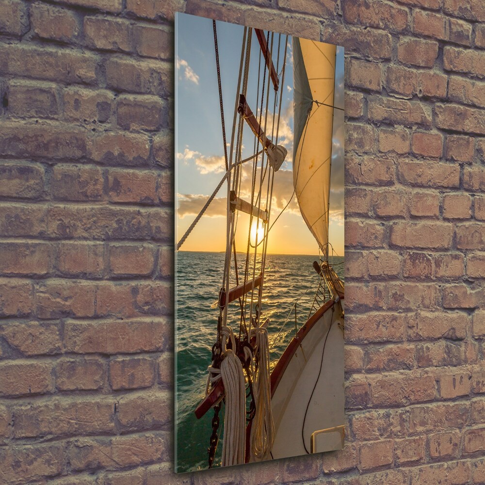 Tableau photo sur verre Yacht en mer