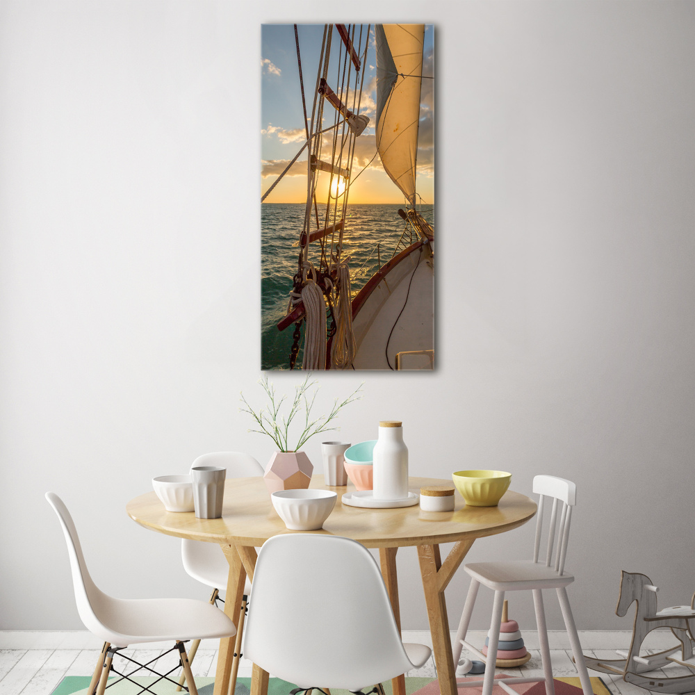 Tableau photo sur verre Yacht en mer