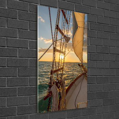 Tableau photo sur verre Yacht en mer