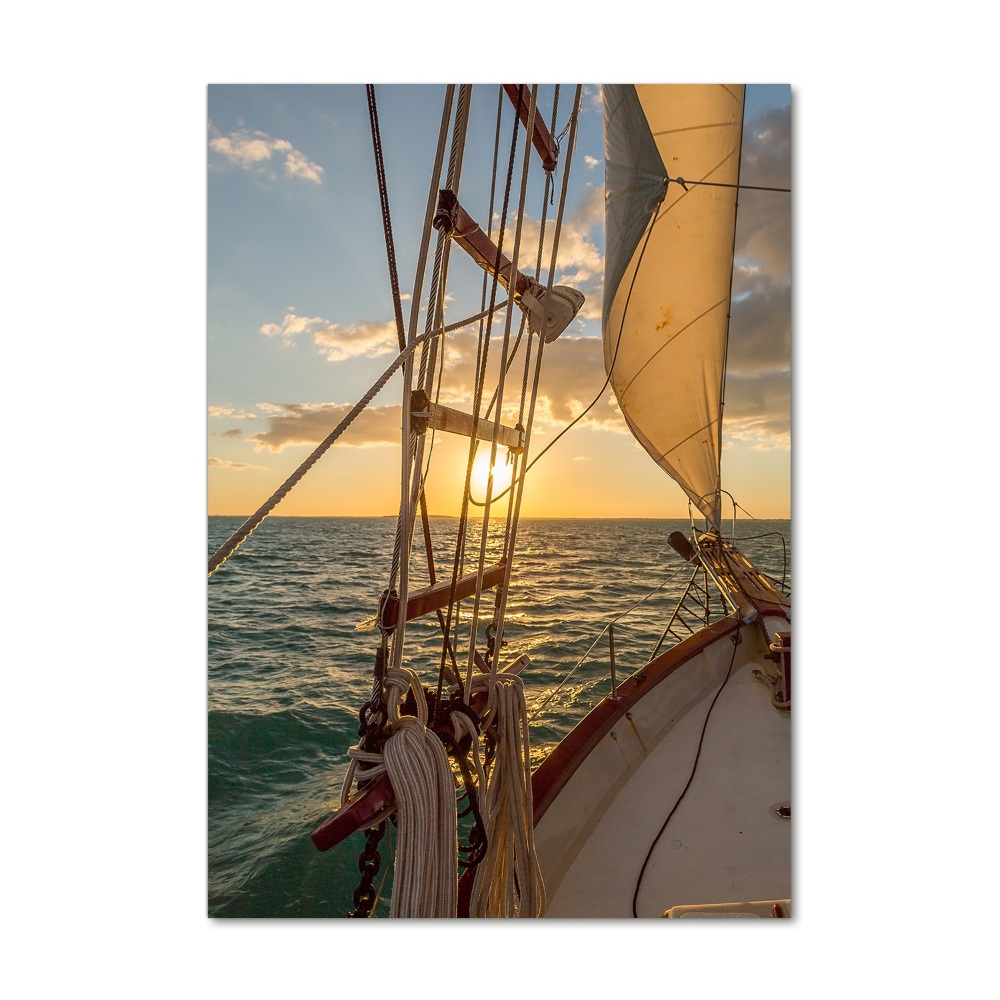 Tableau photo sur verre Yacht en mer