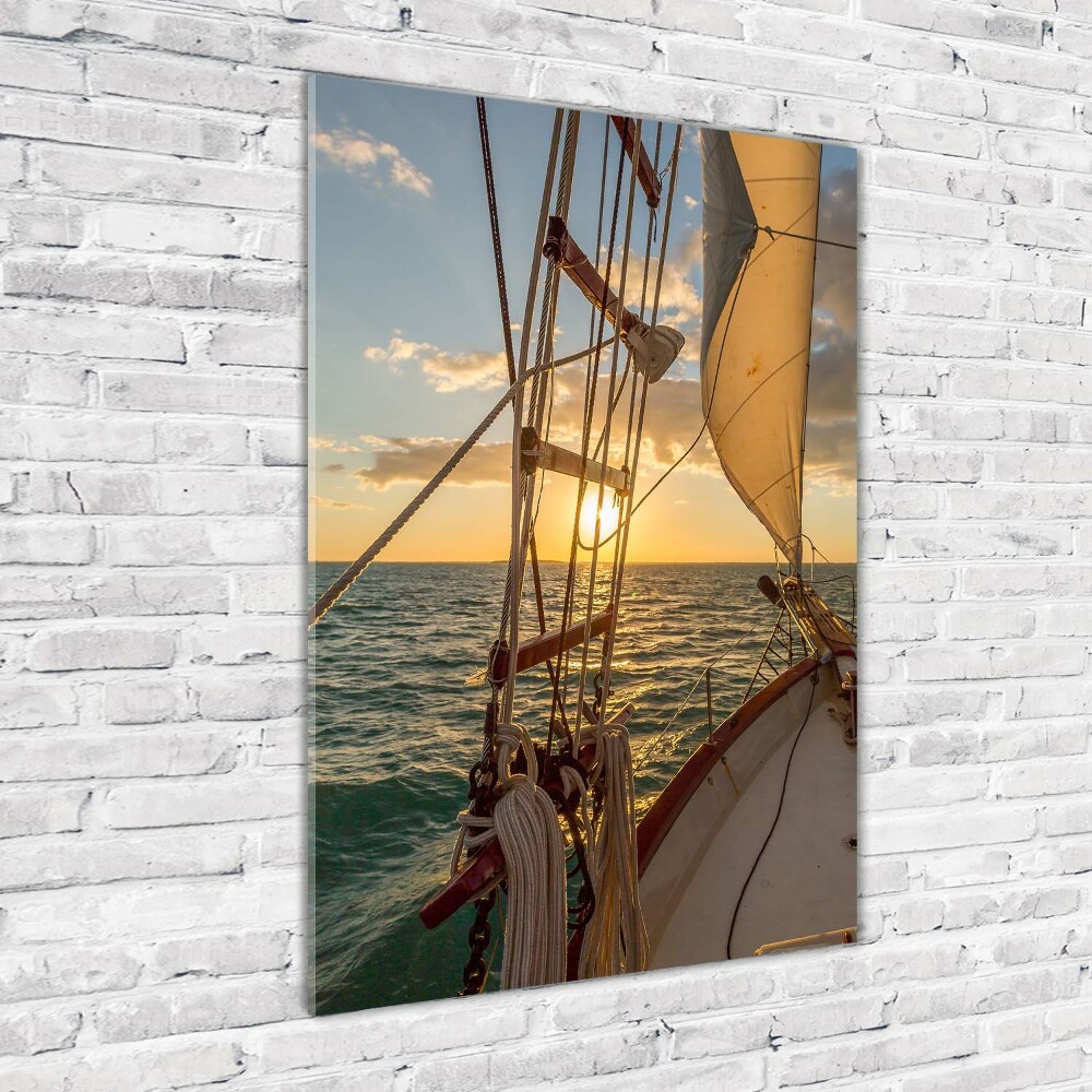 Tableau photo sur verre Yacht en mer