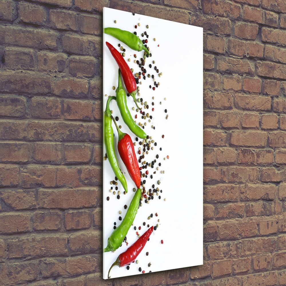 Tableau sur verre Piments chilli