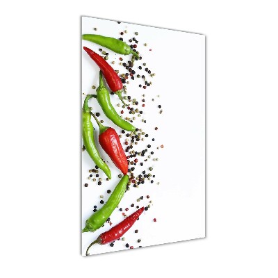 Tableau sur verre Piments chilli