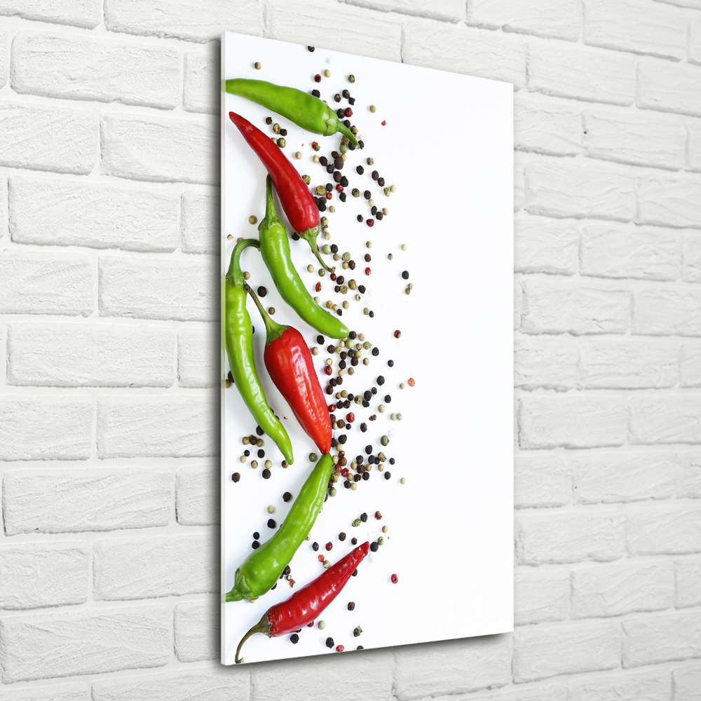 Tableau sur verre Piments chilli