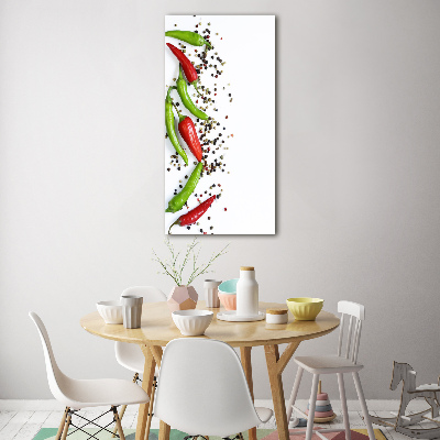 Tableau sur verre Piments chilli