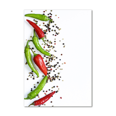 Tableau sur verre Piments chilli