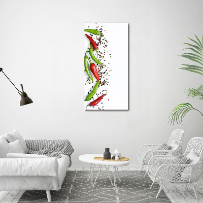 Tableau sur verre Piments chilli