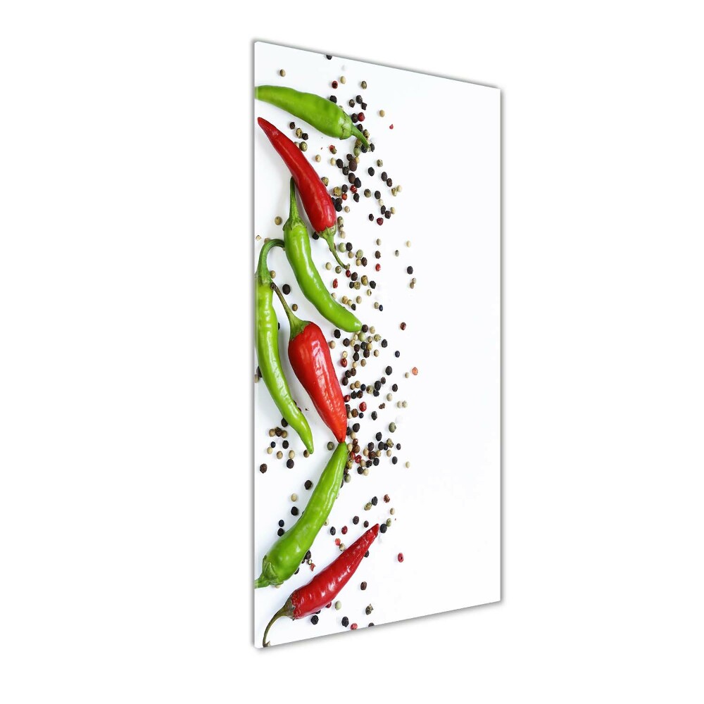 Tableau sur verre Piments chilli