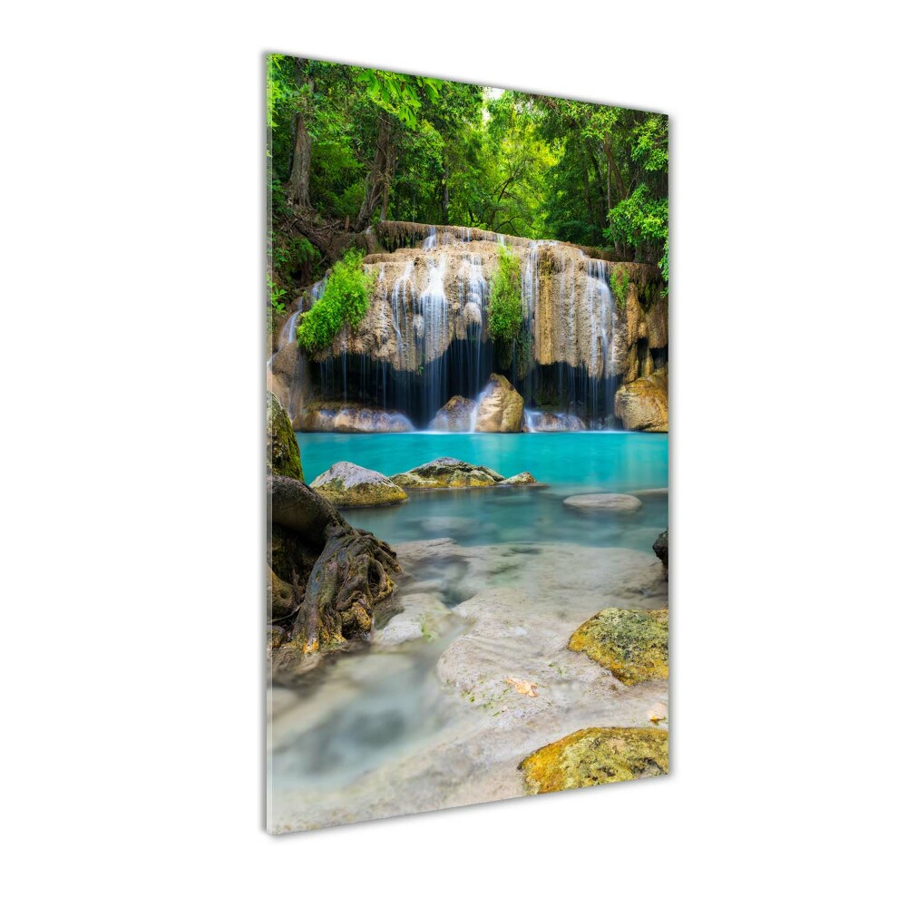 Tableau sur verre Cascade dans la jungle