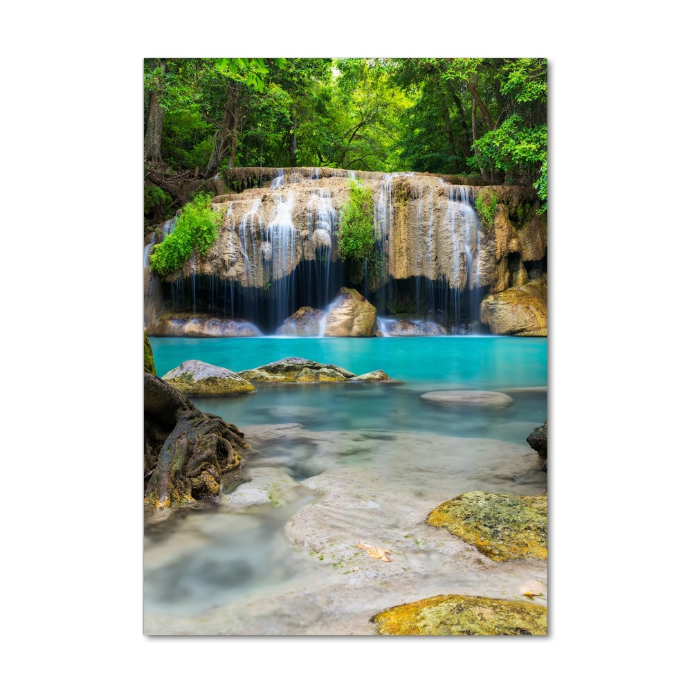 Tableau sur verre Cascade dans la jungle